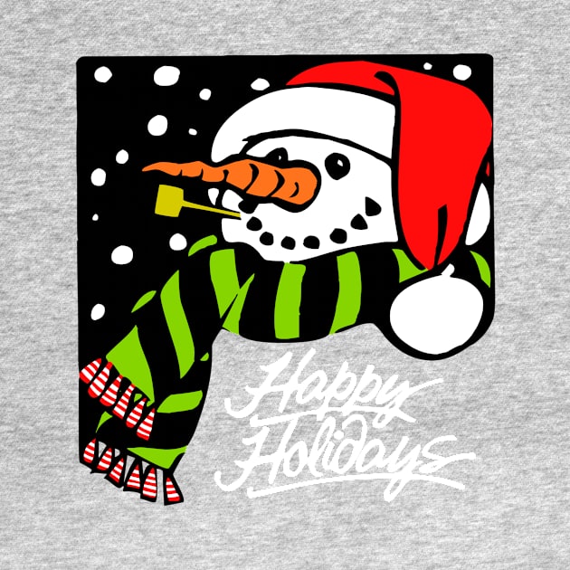 Happy Holidays Snowman by LefTEE Designs